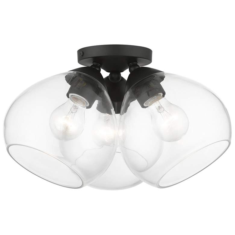 Image 2 Livex Catania 16" Wide 3-Light Clear Glass Domes Modern Ceiling Light