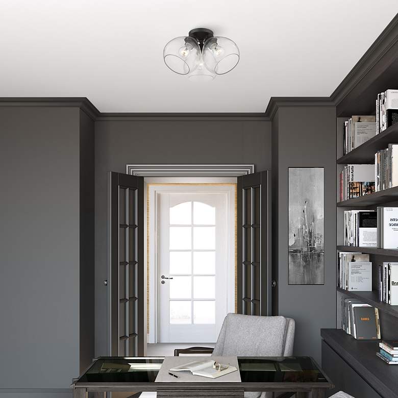 Image 7 Livex Catania 16" Wide 3-Light Clear Glass Domes Modern Ceiling Light more views