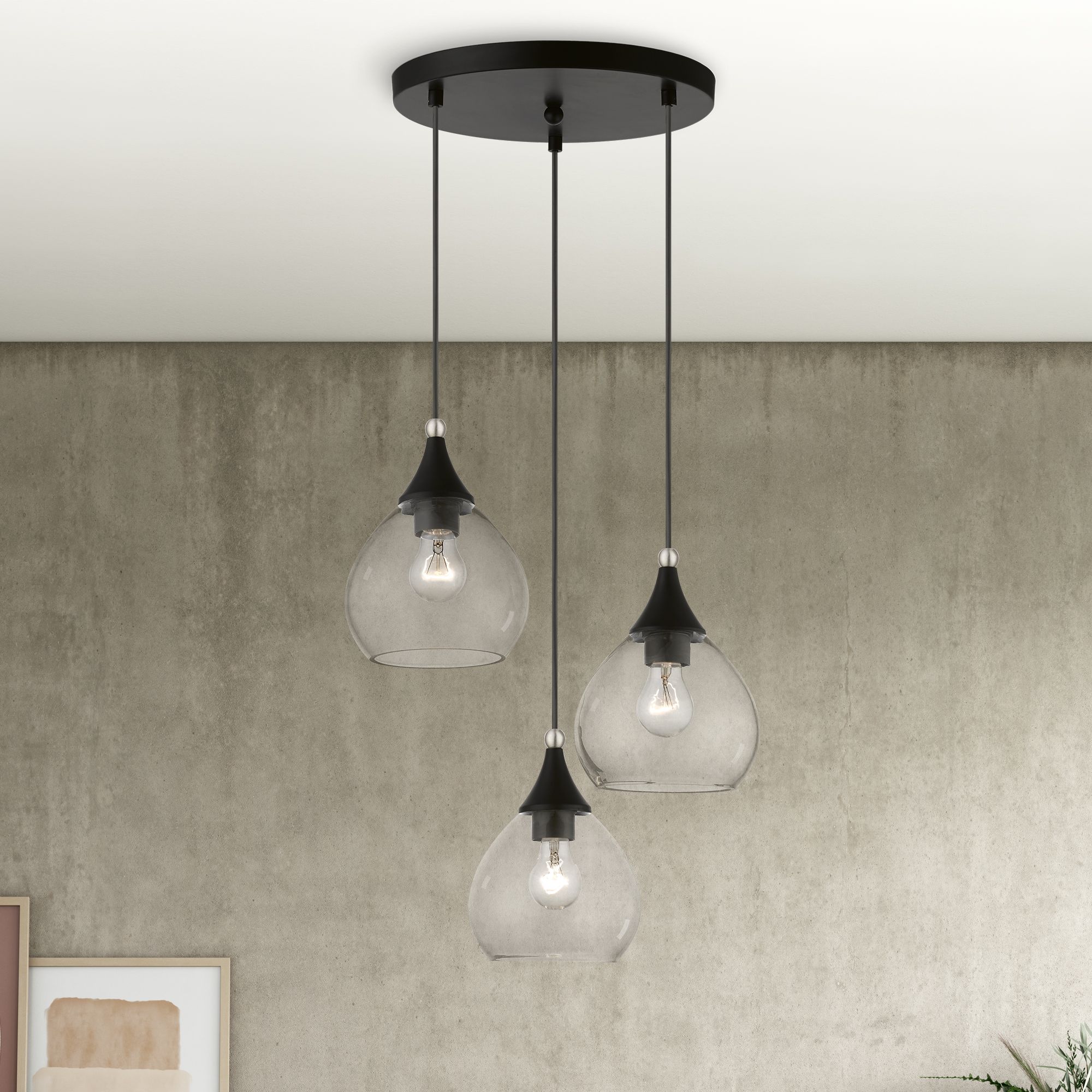 Livex Catania 17 3/4" Wide Black Multi-Light Pendant