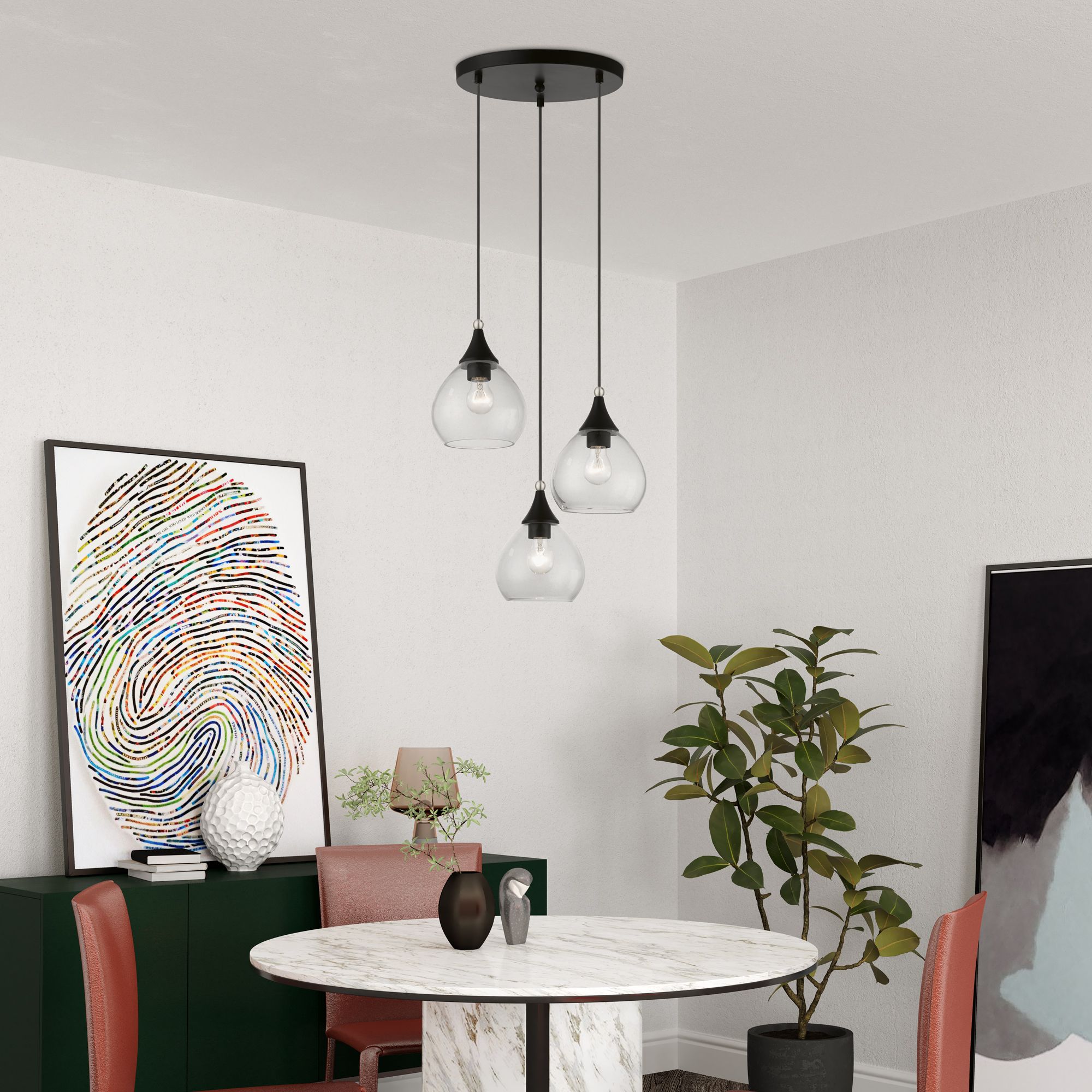 Livex Catania 17 3/4" Wide Black Multi-Light Pendant