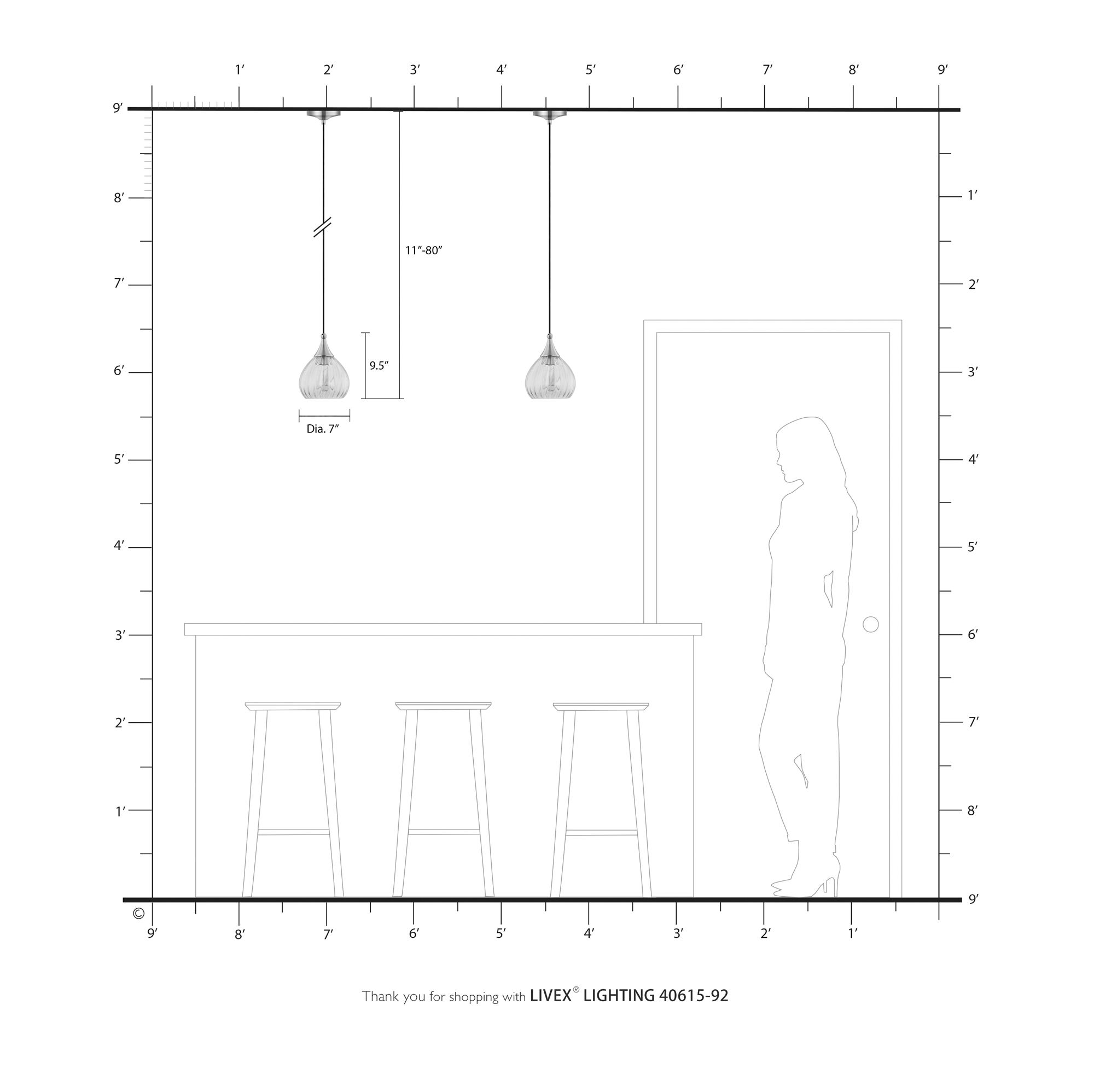 Livex Champagne Art Glass 7" Wide English Bronze Mini Pendant