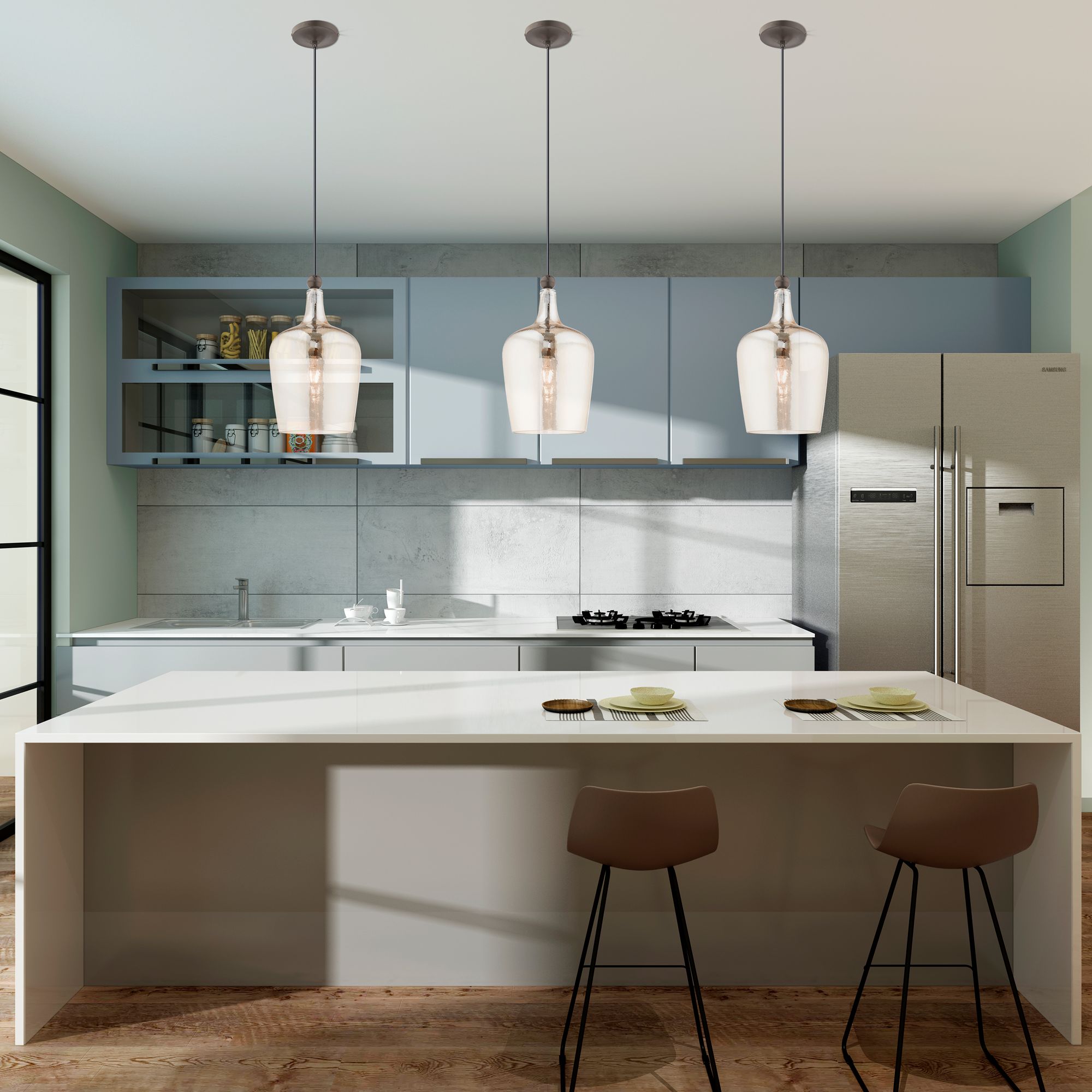 Image 6 Livex Champagne Art Glass 9 1/4" Wide English Bronze Mini Pendant more views