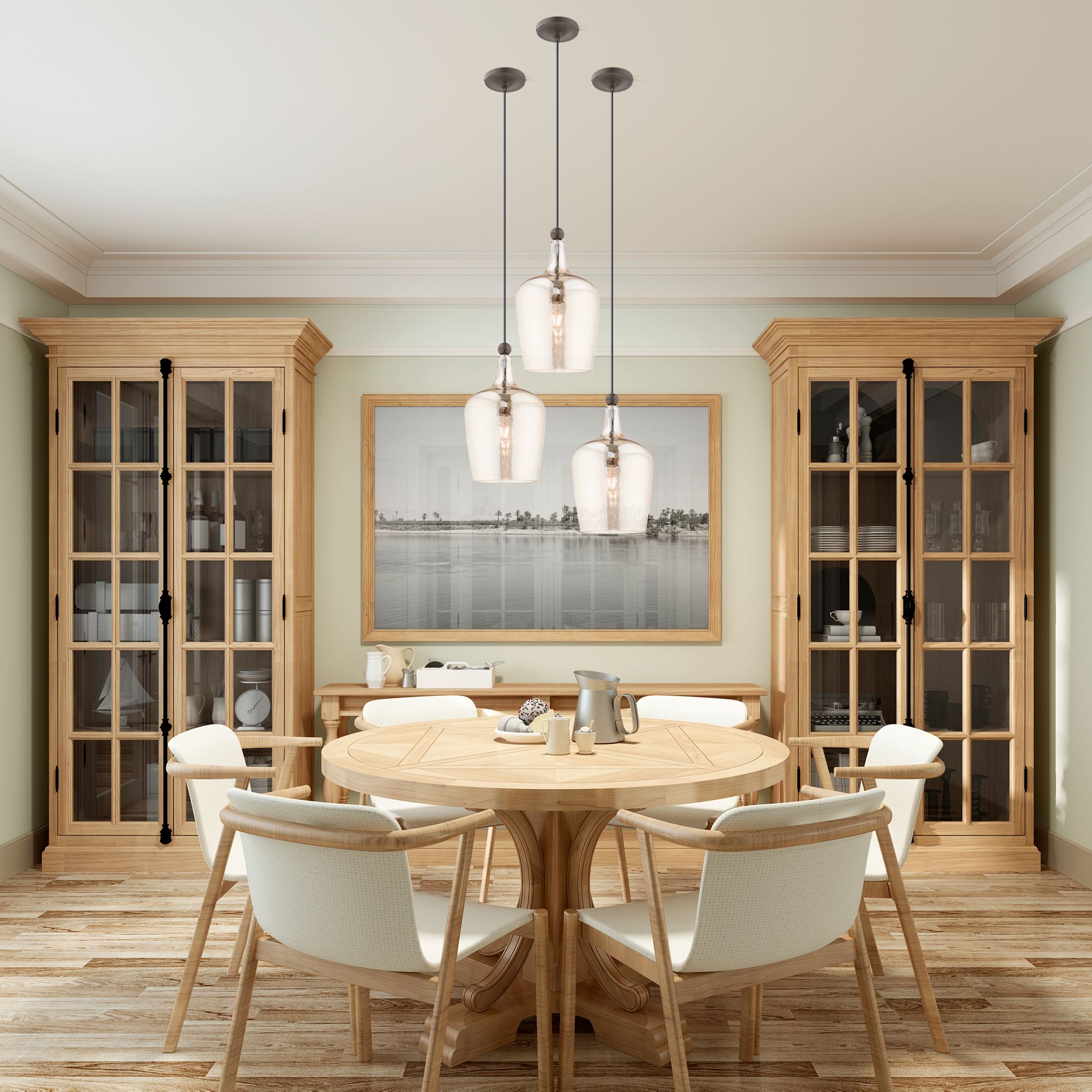 Livex Champagne Art Glass 9 1/4" Wide English Bronze Mini Pendant