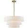 Livex Chandler 23" Wide Antique Brass 3-Tier Drum Pendant