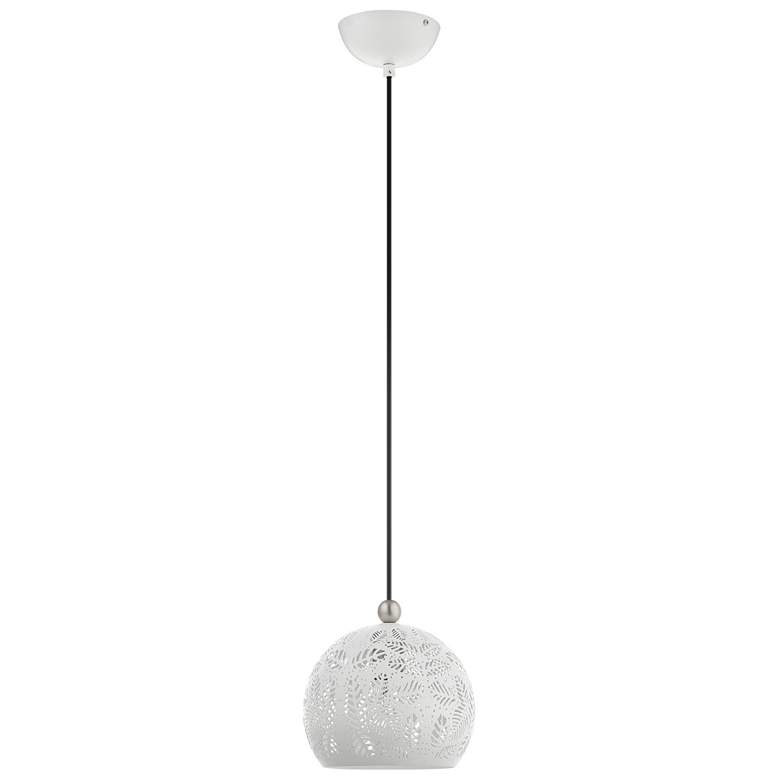 Image 3 Livex Chantily 8" Wide White Metal Globe Mini Pendant Light more views