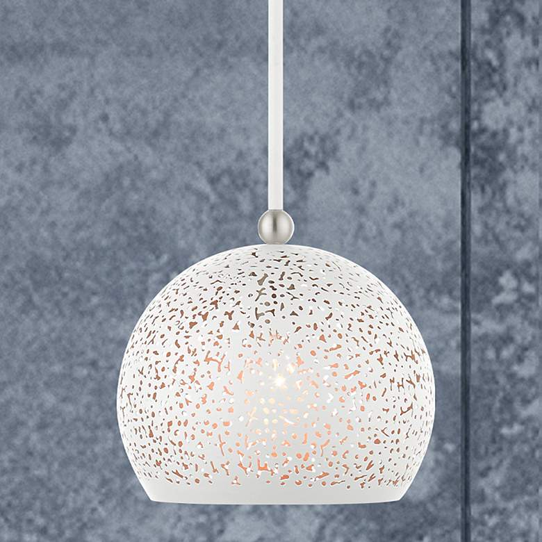 Image 1 Livex Charlton 10" Wide White Dome Mini Pendant