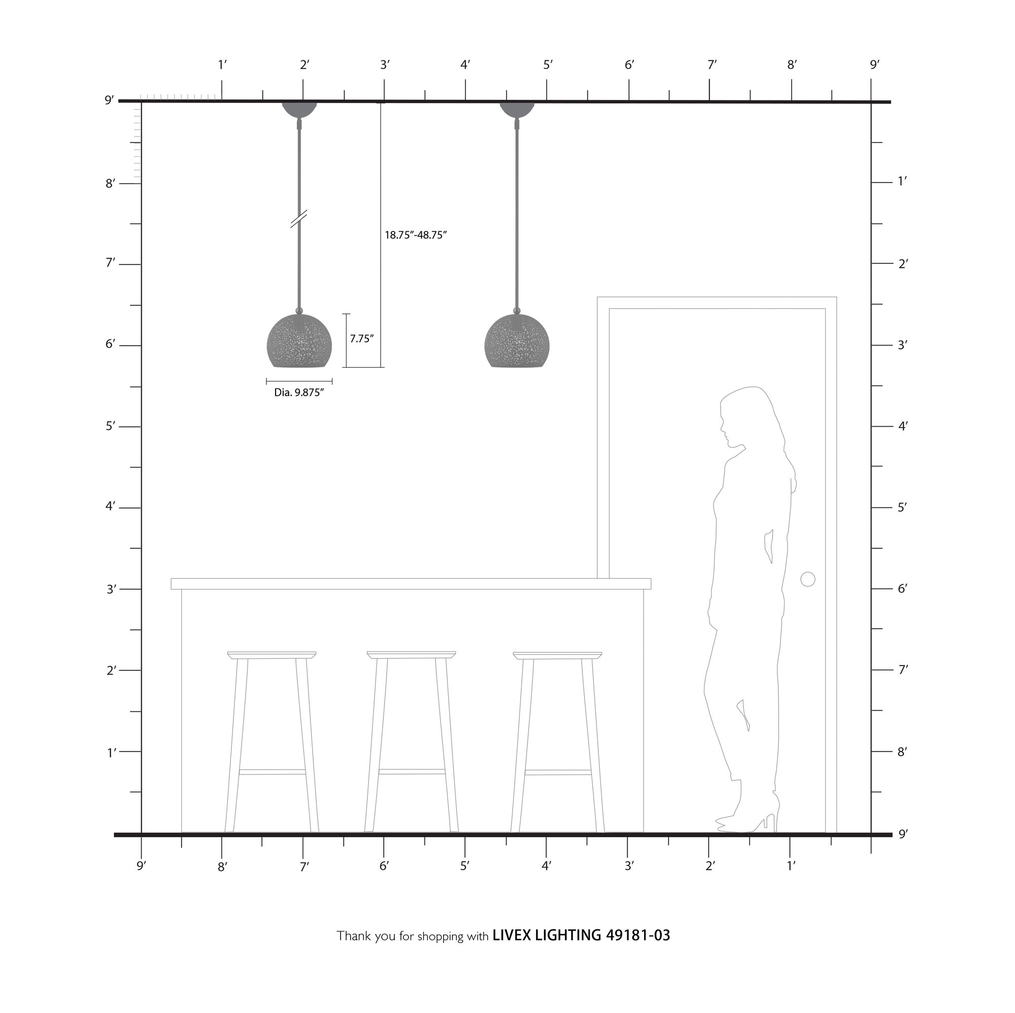 Livex Charlton 10" Wide White Dome Mini Pendant