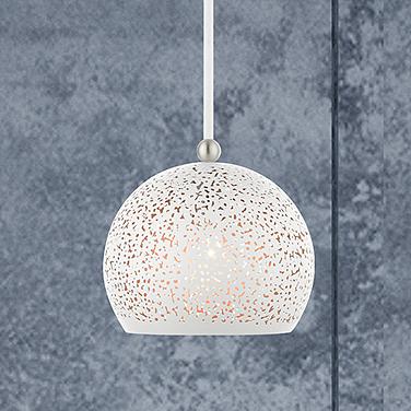 Livex Charlton 10" Wide White Dome Mini Pendant