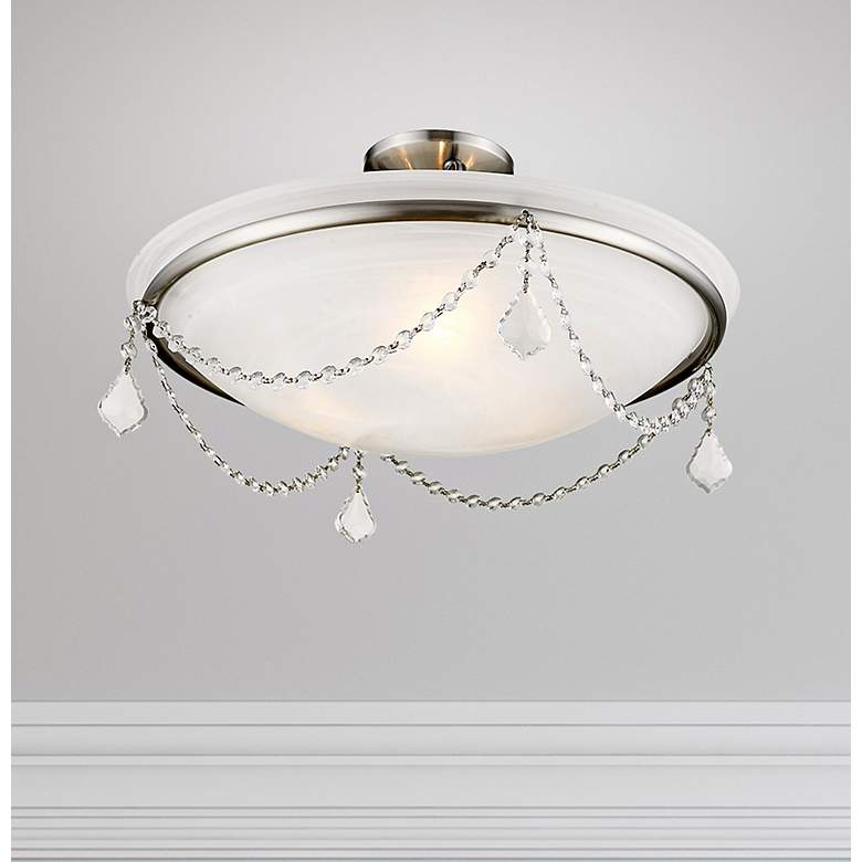 Image 1 Livex Chesterfield 20" Wide Brushed Nickel Ceiling Light