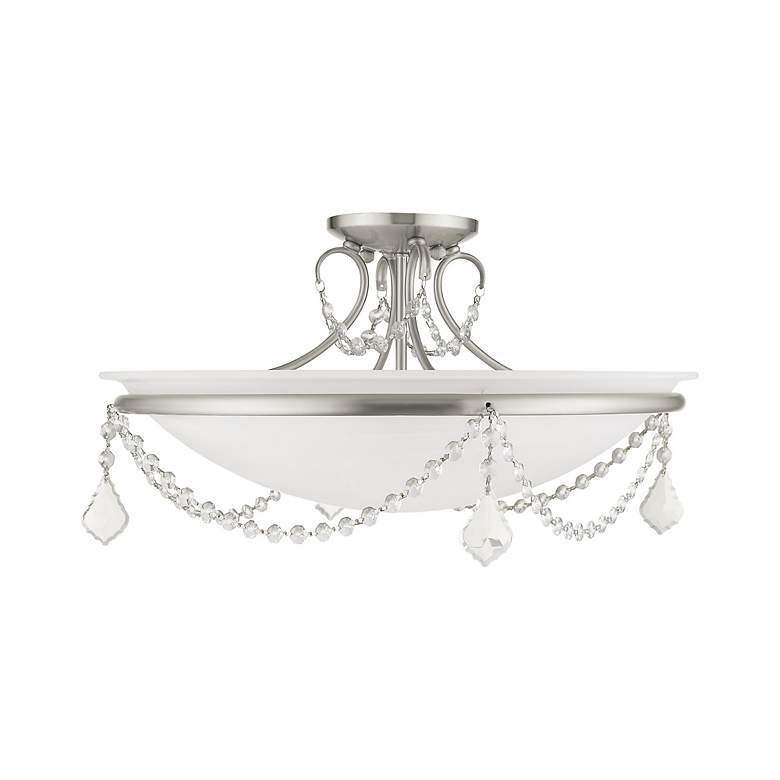 Image 3 Livex Chesterfield 20" Wide Brushed Nickel Ceiling Light more views
