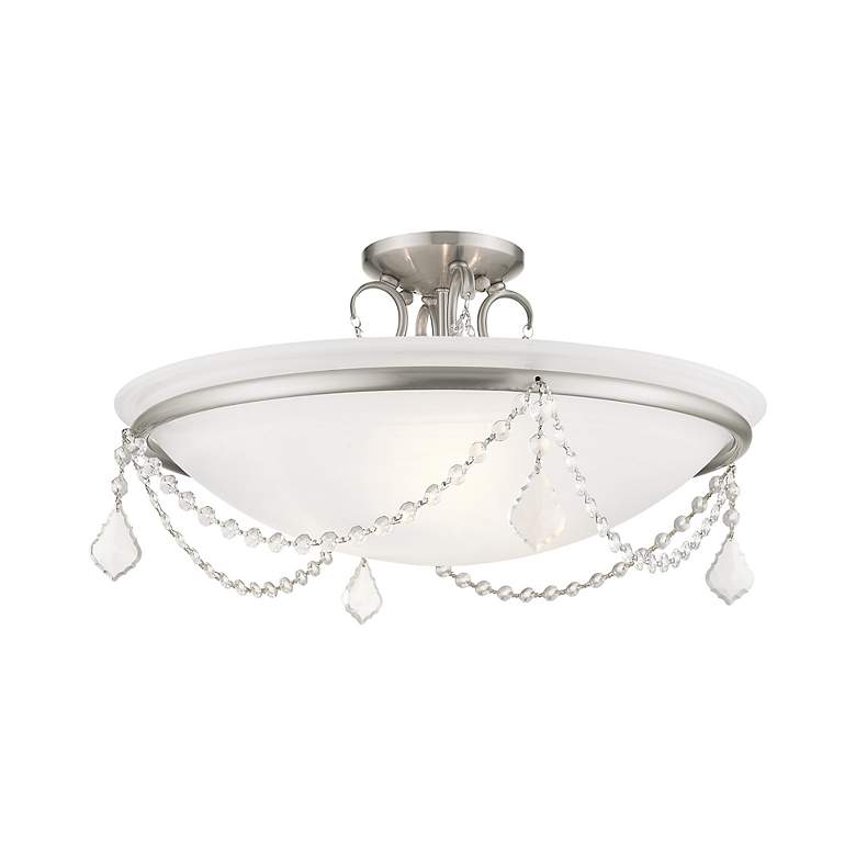 Image 4 Livex Chesterfield 20" Wide Brushed Nickel Ceiling Light more views