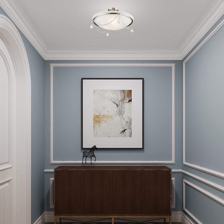 Image 6 Livex Chesterfield 20" Wide Brushed Nickel Ceiling Light more views