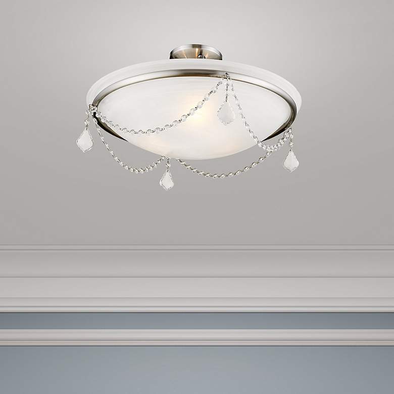 Image 7 Livex Chesterfield 20" Wide Brushed Nickel Ceiling Light more views