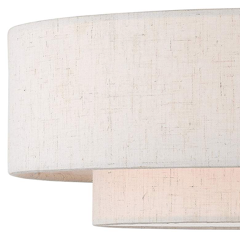 Image 2 Livex Claremont 15" Wide English Bronze Semi-Flush Drum Ceiling Light more views