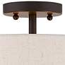 3_Livex Claremont 15" Wide English Bronze Semi-Flush Drum Ceiling Light more views