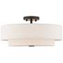 1_Livex Claremont 18" Bronze Double Shade Semi-Flush Ceiling Light