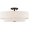 Livex Claremont 18" Bronze Double Shade Semi-Flush Ceiling Light