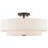 Livex Claremont 18" Bronze Double Shade Semi-Flush Ceiling Light