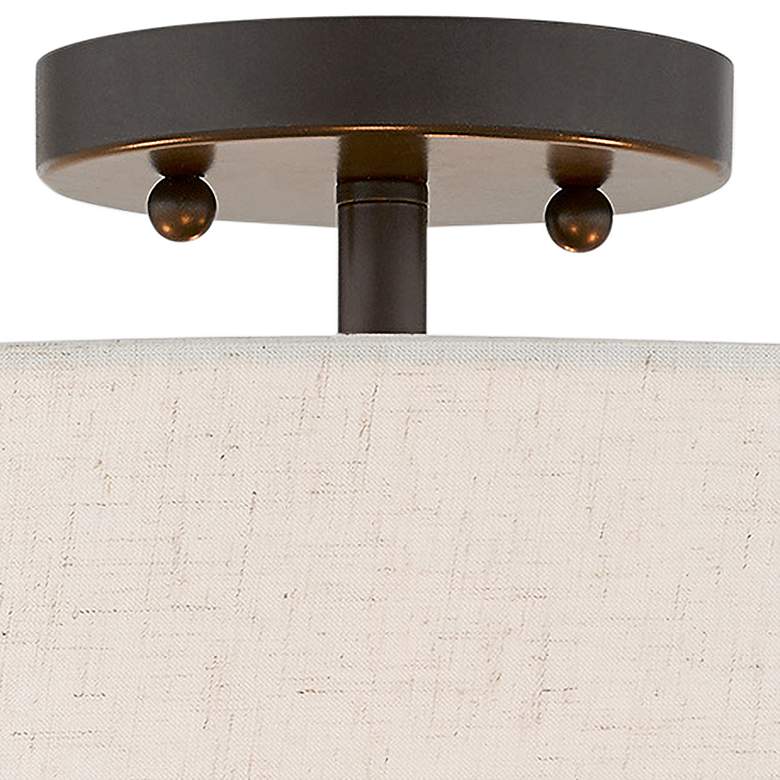 Image 3 Livex Claremont 18" Bronze Double Shade Semi-Flush Ceiling Light more views