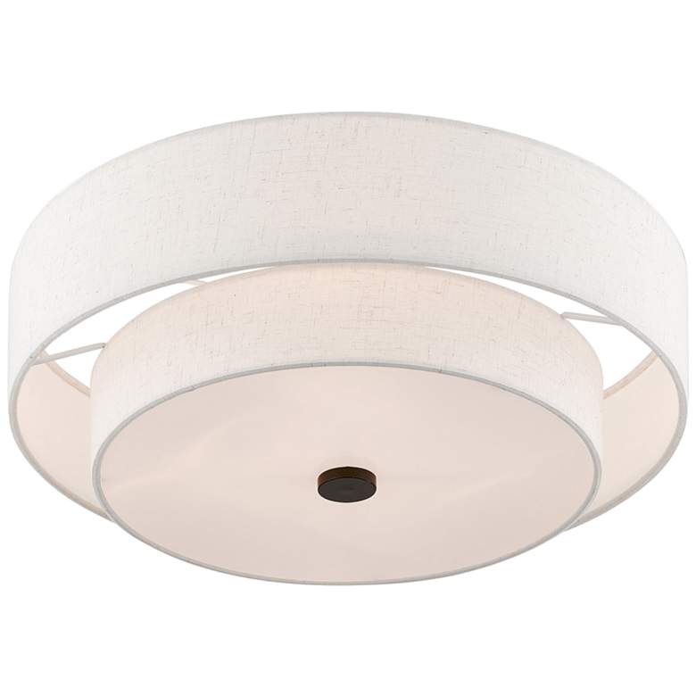 Image 4 Livex Claremont 18" Bronze Double Shade Semi-Flush Ceiling Light more views