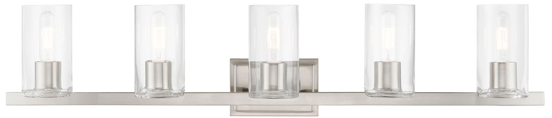 Livex Clarion 42" Wide Brushed Nickel 5-Light Bath Light