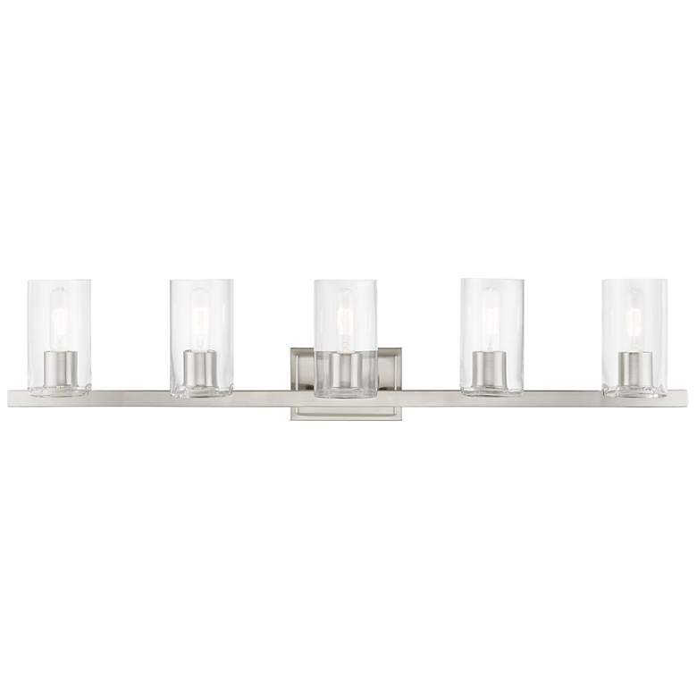 Image 2 Livex Clarion 42" Wide Brushed Nickel 5-Light Bath Light