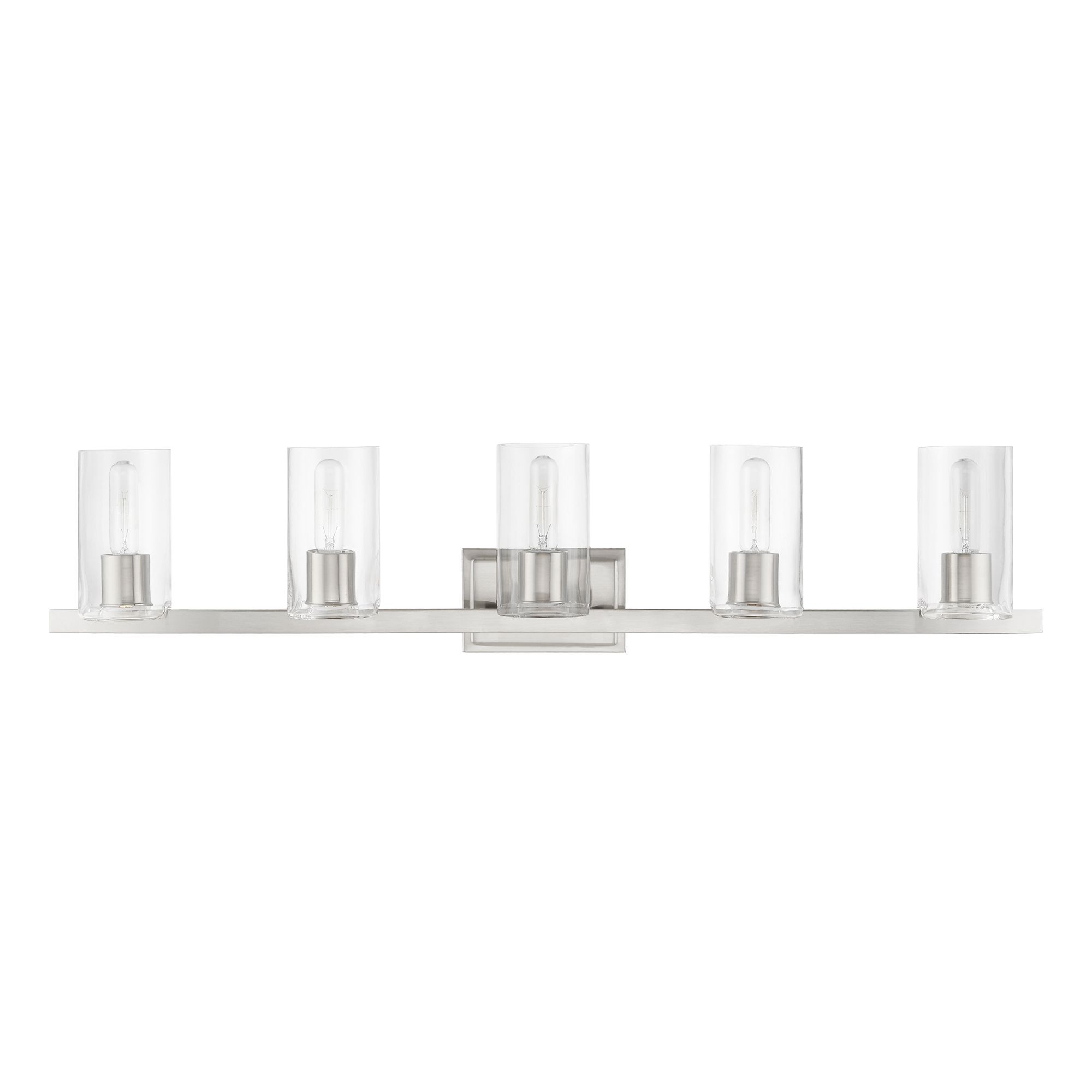 Image 3 Livex Clarion 42" Wide Brushed Nickel 5-Light Bath Light more views