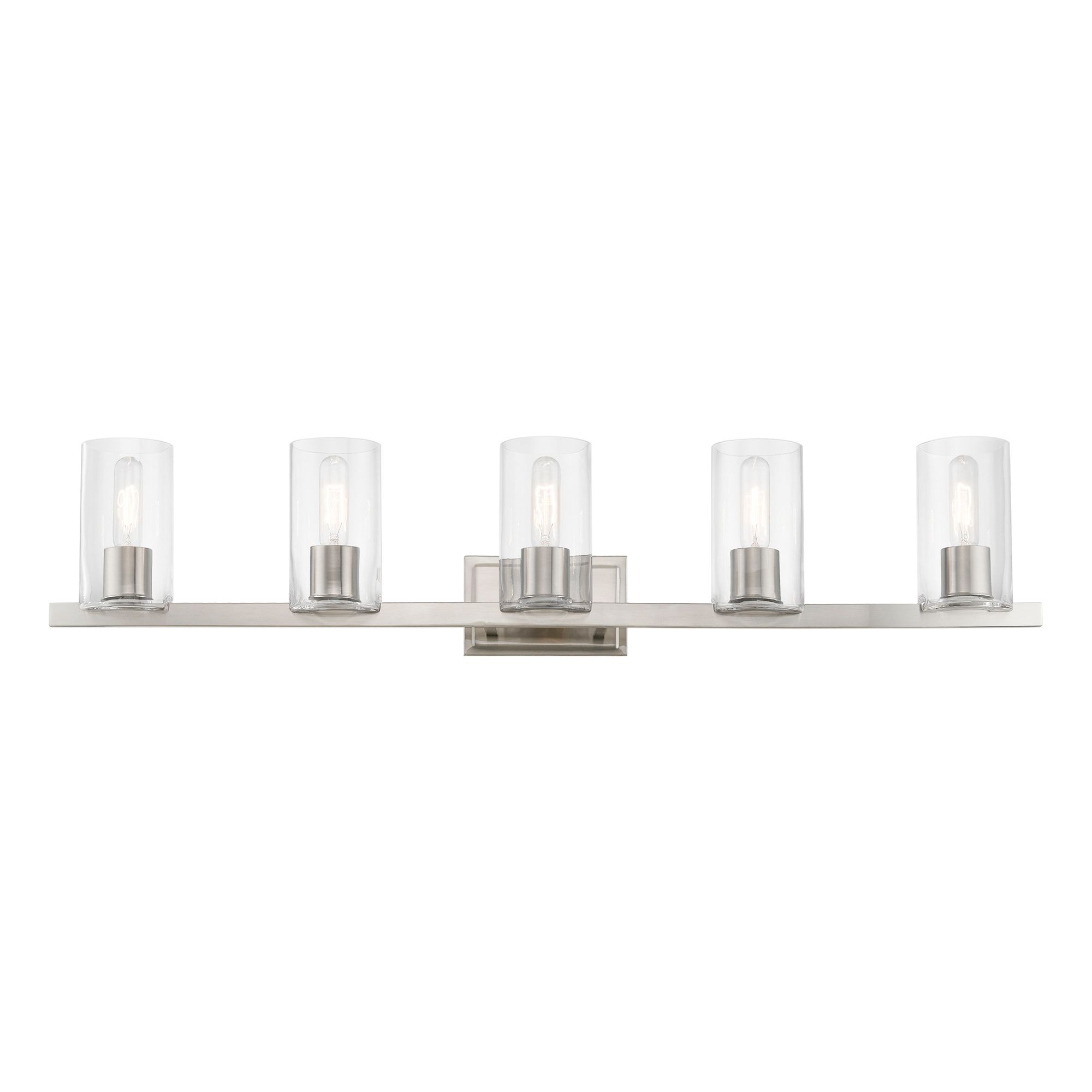 Image 4 Livex Clarion 42" Wide Brushed Nickel 5-Light Bath Light more views