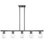 2_Livex Clarion 42"W Black Chrome 5-Light Linear Chandelier