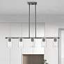 1_Livex Clarion 42"W Black Chrome 5-Light Linear Chandelier