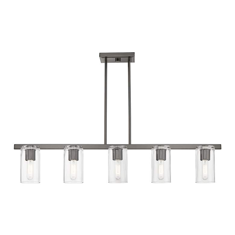 Image 3 Livex Clarion 42"W Black Chrome 5-Light Linear Chandelier more views