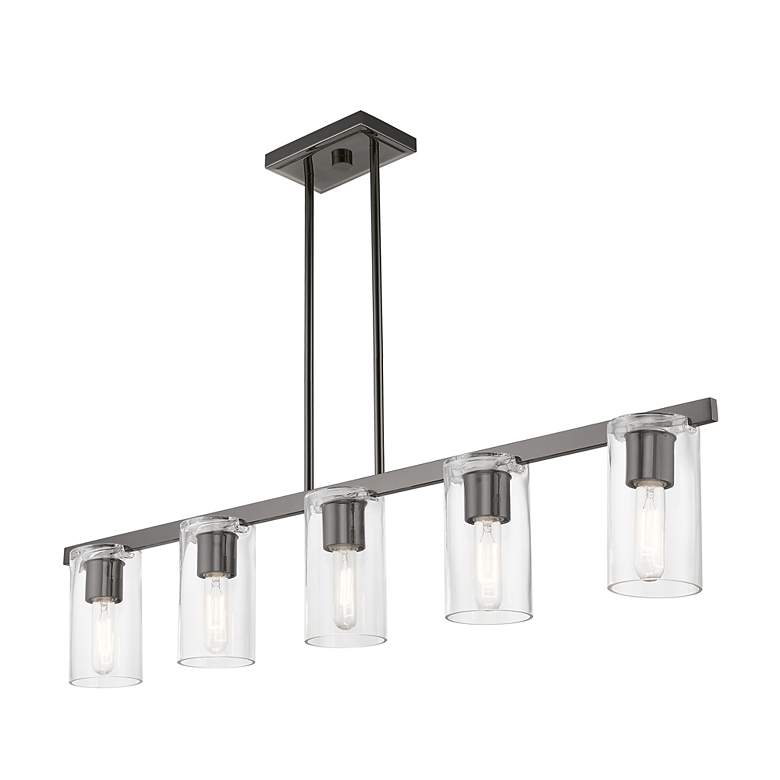 Image 4 Livex Clarion 42"W Black Chrome 5-Light Linear Chandelier more views