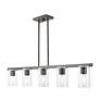 5_Livex Clarion 42"W Black Chrome 5-Light Linear Chandelier more views