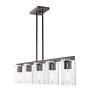 6_Livex Clarion 42"W Black Chrome 5-Light Linear Chandelier more views