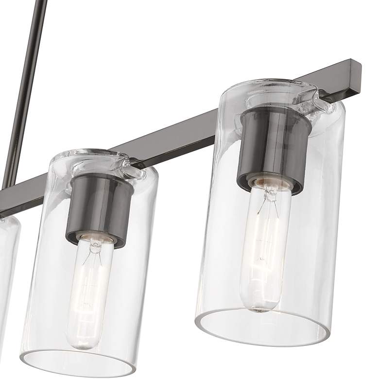 Image 7 Livex Clarion 42"W Black Chrome 5-Light Linear Chandelier more views