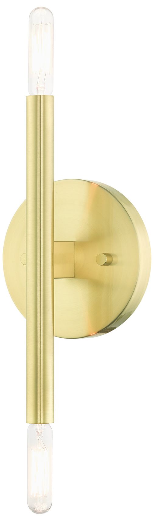 Livex Copenhagen 10" High Satin Brass 2-Light Wall Sconce