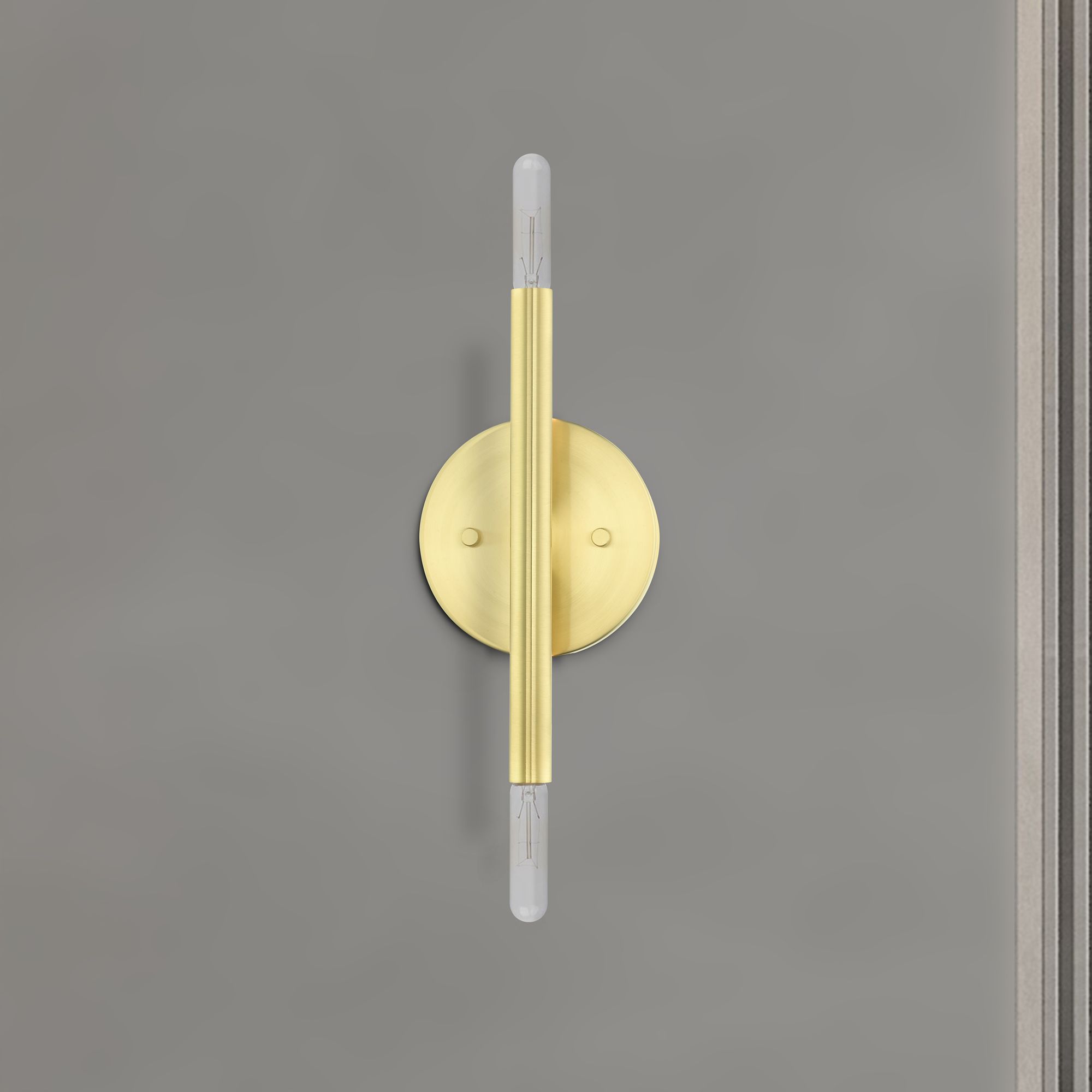 Livex Copenhagen 10" High Satin Brass 2-Light Wall Sconce
