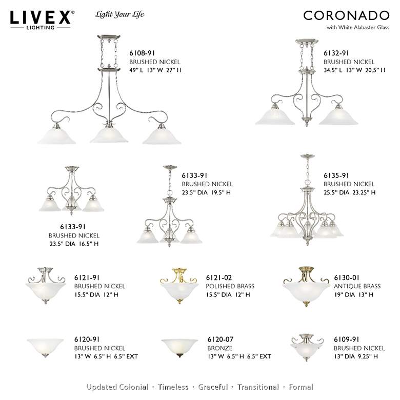 Image 7 Livex Coronado 15 1/2" Wide Brushed Ceiling Light more views