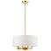 Livex Cresthaven 18" Wide Satin Brass Drum Chandelier