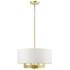 Livex Cresthaven 18" Wide Satin Brass Drum Chandelier