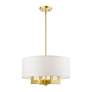 3_Livex Cresthaven 18" Wide Satin Brass Drum Chandelier more views