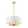 4_Livex Cresthaven 18" Wide Satin Brass Drum Chandelier more views