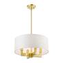 5_Livex Cresthaven 18" Wide Satin Brass Drum Chandelier more views