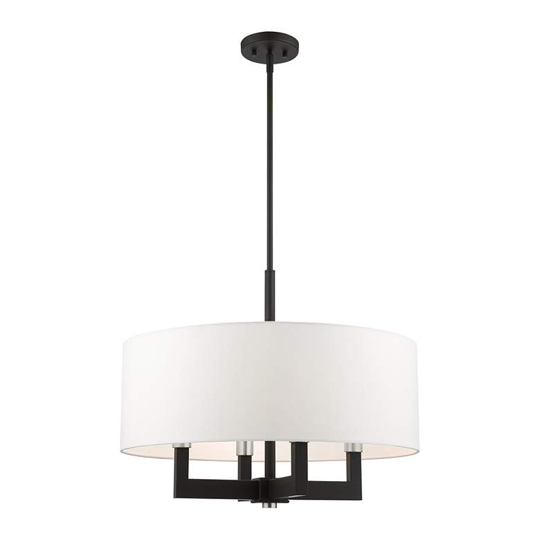 Image 6 Livex Cresthaven 24" Wide Black Drum Chandelier more views