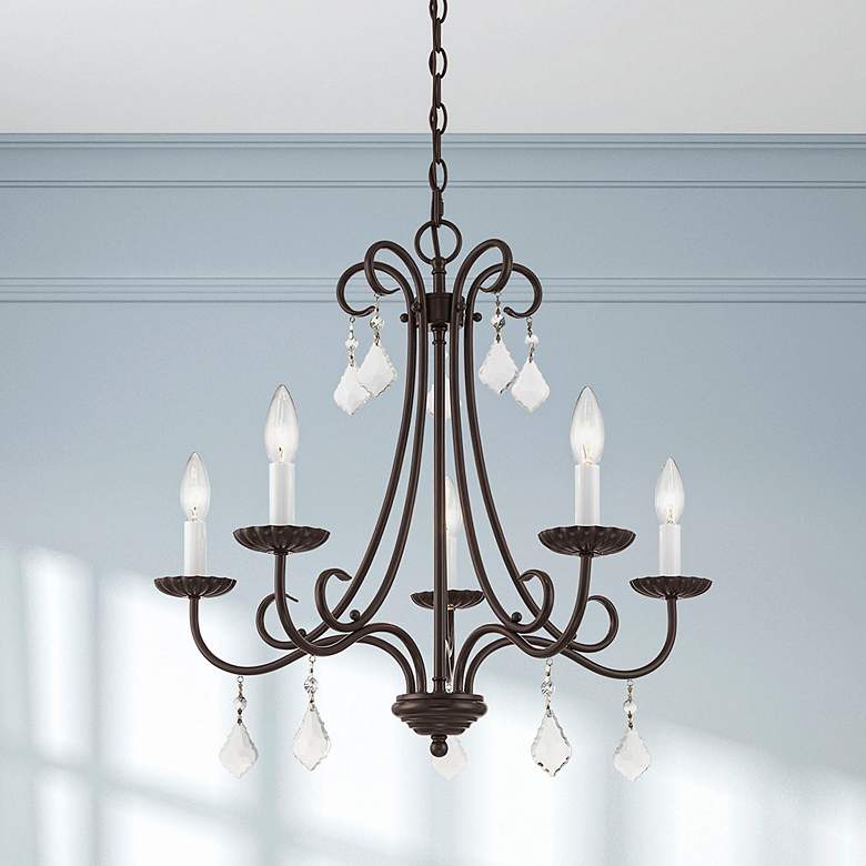 Image 1 Livex Daphne 24 3/4" Wide English Bronze 5-Light Chandelier