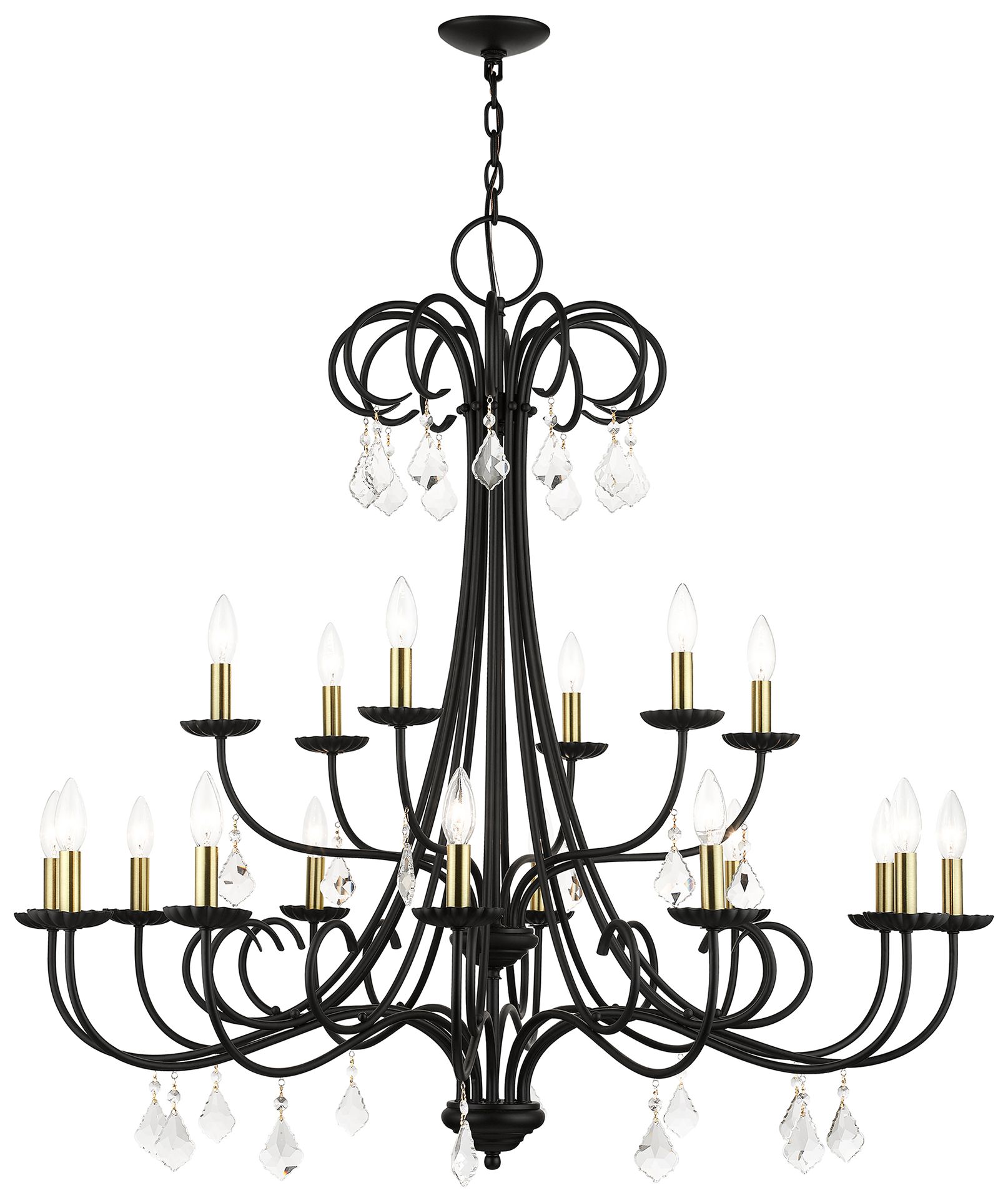 Livex Daphne 42" Wide Black 18-Light Chandelier
