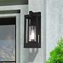 1_Livex Delancey 16" High Black Outdoor Wall Light