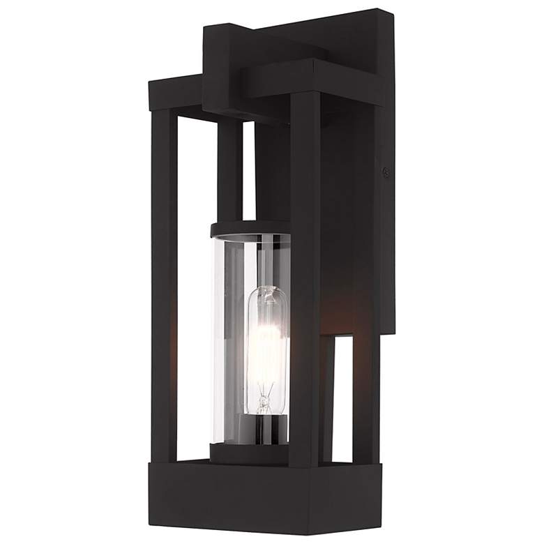 Image 3 Livex Delancey 16" High Black Outdoor Wall Light more views