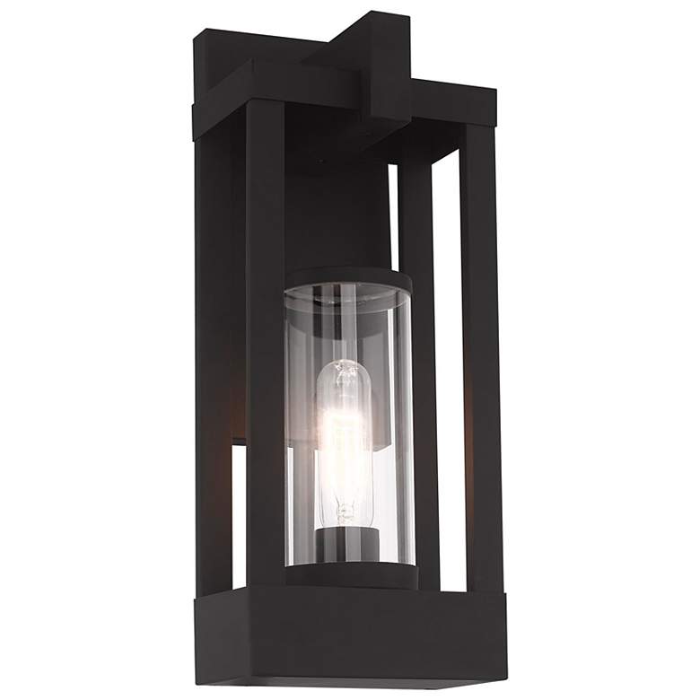 Image 5 Livex Delancey 16" High Black Outdoor Wall Light more views