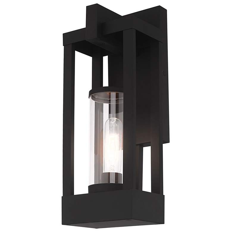 Image 6 Livex Delancey 16" High Black Outdoor Wall Light more views